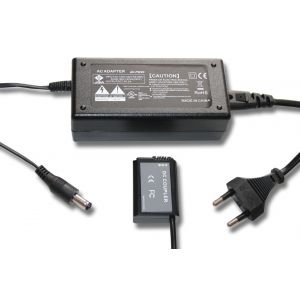 vhbw Bloc d'alimentation, chargeur adaptateur compatible avec Sony Alpha 7, 7 II, 7R, 7R II, 7s appareil photo, caméra vidéo - Câble 2m, coupleur DC - Neuf