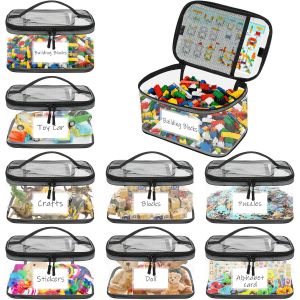 SUBZONAL-Lot de 8 Pochette Rangement Jouet Enfant, PVC Sac Rangement Jouet, Rangement Puzzle avec Fermeture &Eacute;clair, pour Enfants, Jouets de Bain, Puzzles, Blocs de Construction - Neuf