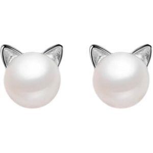 Kal-1 Paire De Boucles D'oreilles En Perles D'eau Douce Pour Femme Et Femme Avec Perles De Culture D'eau Douce, 8mm, Acier Titane, Acier Titane - Neuf