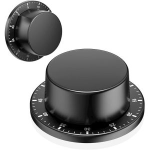 Minuteur De Cuisine Mécanique, Magnétique Et Absorbant, Étanche, En Acier Inoxydable, Réutilisable, Compte À Rebours De 60 Minutes, Idéal Pour La Cuisson Des ?ufs Durs, Noir - Neuf