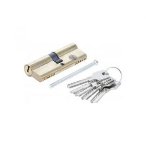Barillet cylindre de serrure - BGS DO IT YOURSELF - 80 mm - Laiton - 5 clés incluses - Neuf