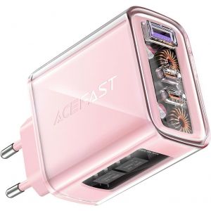 Chargeur Usb C, 65w Gan Iii Ultra Charger 3 Ports Pps Pd3.0 Charge Rapide Avec Double Usb C Pour Macbook Pro/Air, Ipad, Galaxy S24/S22, Iphone 15/14 Pro, Note 20/10+, Pixel Et Plus, Rose - Neuf