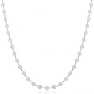 Cha&icirc;ne Pampilles, Plaques En Argent Sterling 925 Pour Femme, Cha&icirc;ne R&eacute;glable De 45 &Agrave; 50 Cm, Dans Une Bo&icirc;te Cadeau - Neuf