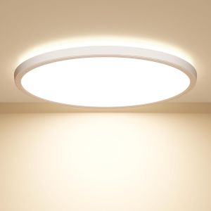 KAL-Ouila Ø22Cm Plafonnier Led, 18W Moderne Lumiere Plafond Etanche 4000K Rond Plafonnier Luminaire 1600Lm Plafonnier Salle De Bains, Salon, Chambre, Cuisine, Balcon, Couloir - Neuf