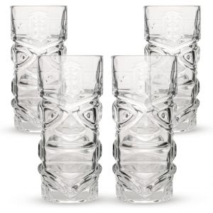 Mevronisshop-Lot De 4 Verres À Cocktail Tiki Bar, Gobelets Hauts Parfaits Pour Les Fêtes Hawaïennes À Base De Rhum, Cocktails Mélangés Mai Tai Long Island Thé Glacé Ou Cocktails Zombie, Transparent 4 - Neuf