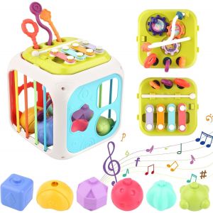 JGD-Jouet Montessori Bebe 1 2 an, 7 in 1 Montessori Cube Activité Bébé 6-18 Mois, Jouets Activité et Développement, Montessori Sensoriel Jouets, pour Enfants 1 2 Ans Anniversaire Noël Cadeau - Neuf