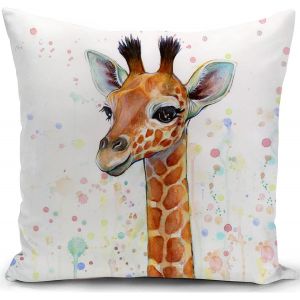 Cauc-Housse De Coussin Canape Decoration Salon Girafe Cadeau Femme Housse Coussin Pour Canap&eacute; 40x40 Cm Chambre Deco Exterieur Decoratif - Neuf