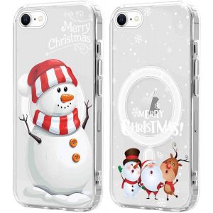 SJZG-2 Pi&egrave;ces No&euml;l Coque Magn&eacute;tique Pour Iphone 8/7/Se 2022/Se 2020 4,7'', Etui En Motif Dessin Cadeau De No&euml;l Compatible Avec Magsafe, Housse Christmas Silicone Bumper Cover Pour Iphone 8, No&euml;l 07 - Neuf