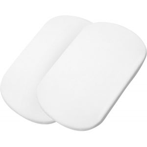 Ulteronixshop-Maxi-Cosi Iora Draps de Lit de B&eacute;b&eacute;, Literie pour Lit de B&eacute;b&eacute;, Draps-Housses de Lit de Chevet pour Maxi-Cosi Iora (Air) et Tori, Lot de 2 Draps de Lit de Chevet, Blanc - Neuf