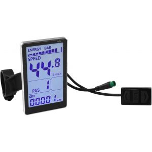 Subzonal-Cran Lcd Pour V&eacute;lo &Eacute;lectrique, Compteur Lcd Pour V&eacute;lo &Eacute;lectrique 24v 36v 48v 60v 5 Broches Avec Prise &Eacute;tanche, &Eacute;cran De Panneau De Scooter &Eacute;lectrique Accessoires Pour V&eacute;los &Eacute;lectriques 31,8 - Neuf