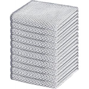 Kgabery-10 Pièces Chiffon De Nettoyage En Métal¿Eponge Métallique Pour Taches Tenaces-Trois Couches Torchons En Microfibre,Chiffons À Vaisselle En Fil Métallique Polyvalents Pour Humides Et Secs - Neuf