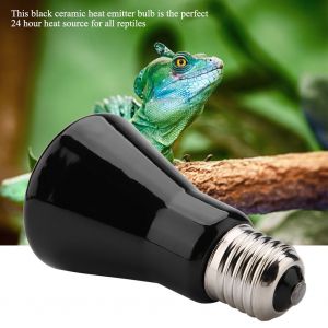 Hjlian Lampe Chauffante Infrarouge En Ceramique 220-230 V Pour Reptiles (100 W, Noir) - Neuf