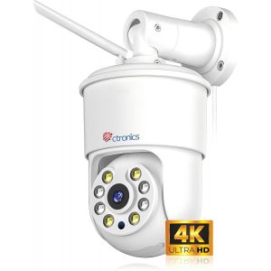 4K Outdoor Wifi Surveillance Camera, Automatic Tracking, 256Gb Sd/Cloud, Nvr/Ftp, 2.4/5Ghz Wifi, Human/Vehicle/Animal Detection, Color Vision, Pc/Smartphone, 24/7¿All-Metal¿ - Neuf