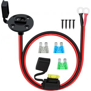 Port De Paroi Lat&eacute;rale Pour Prise De Courant Sae 10Awg Chargeur Avec Connecteur Sae 12V24V Cable Batterie Moto Sae Pour Accessoires Solaires Moto Voiture (0.5M) - Neuf
