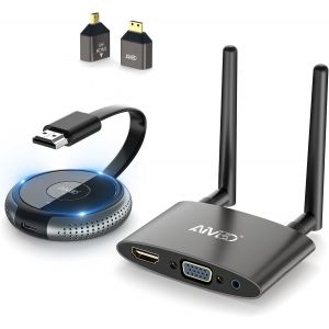 Loc-Hdmi Sans Fil Émetteur Et Récepteur 4K/5G,Vga&Hdmi Double Écran En Streaming Vidéo Audio Ordinateur Portable/Tv Boîte/Caméra/Blu-Ray/Téléphone Vers Hdtv/Projecteur/Moniteur - Neuf