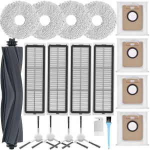 Accessoires pour L10s Ultra Aspirateur,Pi&egrave;ces de Rechange pour Xiaomi X10+,1 Brosse Principale,4 Brosses Lat&eacute;rales,4 Serpilli&egrave;re,4 Filtres,4 Sac,2 Brosse de Nettoyage - Neuf