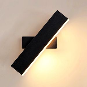 Applique Murale Intérieure,Rotatifs 360° Lampe Murale Led,3000k Blanc Chaud Luminaire De Mural Noir Pour Chambre,Salon,Couloir,Escalier - Neuf