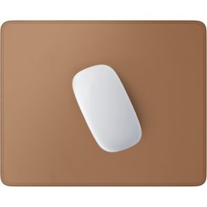 NSIECD-Tapis de souris carr&eacute; textur&eacute; de qualit&eacute; sup&eacute;rieure - 25.4 x 21.4 cm - Bord cousu - Imperm&eacute;able - Antid&eacute;rapant - En caoutchouc - Joli tapis de souris pour bureau, femme, enfant - Cuir marron - Neuf