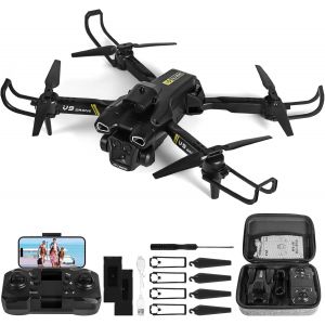 Letnerny-Drone Pour Enfant Avec Cam&eacute;ra 720p Hd, Drone Quadricopt&egrave;re Fpv Wifi T&eacute;l&eacute;command&eacute;, Mode Sans T&ecirc;te, Maintien D'altitude, 360&deg;Flips, Cadeau Et Jouet Pour Enfant Ou D&eacute;butant-Fquvsp - Neuf