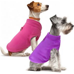 Jgd-Lot De 2 Pulls Pour Chien, Chauds Et Doux Pour Chien De Petite Taille - Pull En Polaire Pour Petit Chat (Rose+Purple, L) - Neuf