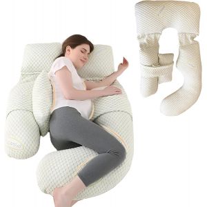 Ulteronixshop-Coussin Ergonomique 360&deg; &iquest; Oreiller Maternit&eacute; & Soulagement Du Dos &iquest; Femme Enceinte, Douleurs Lombaires, Hanches &iquest; Sommeil R&eacute;parateur &iquest; Housse Lavable - Neuf