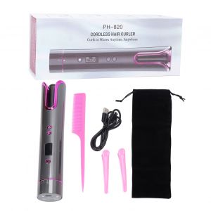 Fer A Boucler Automatique Sans Fil, Temperature Reglable, Portable, Rechargeable, Corps En Ceramique - Neuf