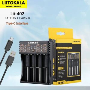 Liitokala Lii-202 402 18650 1.2v 3.7v 3.2v Aa/Aaa 26650 10440 16340 21700 20700 14500 18490 Chargeur Intelligent De Batterie Au Lithium Nimh--Lii-402 - Neuf