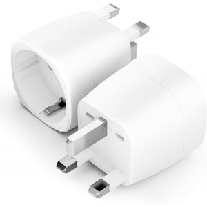 JGD-Paquet de 2 Daptateur Prise Anglaise,du Fran&ccedil;ais 2 Broches au Royaume-Uni 3 Broches Adaptateur Prise Universelle, Applicable au Royaume-Uni, &agrave; Singapour, en &Eacute;cosse, en Malaisie, etc - Neuf