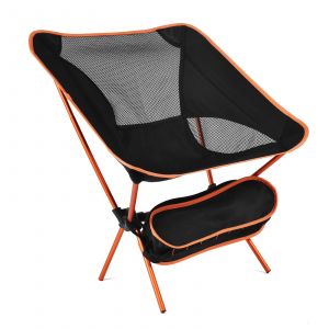 Chaise De Camping Pliante Portable Orange, Ultra-Légère Et Compacte, Avec Sac De Transport Pour Randonnée, Barbecue, Pique-Nique, Plage, Extérieur, Charge Maximale 150 Kg - Neuf