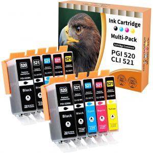 ERYI-Starlet Lot De Cartouches D'Encre Compatibles Canon Pgi-520 Cli-521 Xxl Pour Pixma Ip3600 Ip4600 Ip4700 Mp540 Mp550 Mp560 Mp620 Mp630 Mx860(2 Pgbk 2 Noir 2 Cyan 2 Magenta 2 Jaune) - Neuf