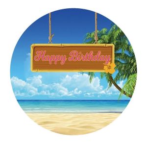 100cm de diam&egrave;tre Hawaiian skateboarding plage f&ecirc;te fond tissu,E - Neuf