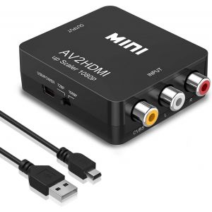 Adaptateur Rca Vers Hdmi Convertisseur Av En Hdmi,3rca Composite Av Vers Hdmi Convertisseur Prise En Charge 1080p Avec Av Câble Et Usb Câble Pour Pc/Xbox/Ps4/Ps3/Tv/Stb/Vhs/Dvd/Camera/Wii - Neuf