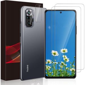 Kal-Lot De 2 + 2 Films De Protection D'&eacute;cran En Verre Blind&eacute; Pour Xiaomi Redmi Note 10 Pro, Bord 2,5d, Transparent, Anti-Rayures, Pas De Bulles, Installation Facile, Sans Poussi&egrave;re, Verre De - Neuf