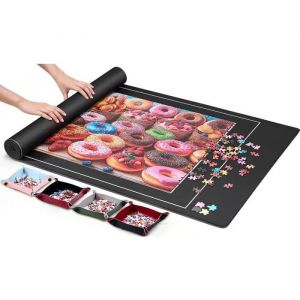 ZOYIDOUX Tapis Puzzle 1500 pi&egrave;ces &iquest; Surface Lisse Polyester, Base Antid&eacute;rapante, Rouleau Mousse, 6 Plateaux, Sac Transport. - Neuf