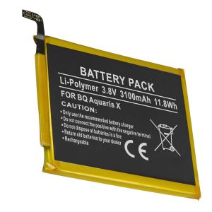 Batterie compatible BQ Aquaris X / X Pro 3.8V Li-Polymer 3100mAh 11.8Wh Noir / Jaune - Neuf