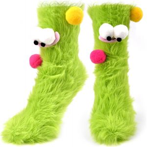 Jgd-Chaussettes Chaudes Et Moelleuses En Forme De Monstre De Dessin Anim&eacute;&iquest;Chaussettes Originales En Trois Dimensions En Velours Corail, Chaussettes Amusantes Et Douillettes Pour L'hiver - Neuf