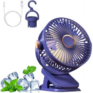 KALANKA-Ventilateur Usb Silencieux,Ventilateur Bureau,Mini Ventilateur 5 Vitesses, Rotation 360°,Petit Ventilateur,Ventilateur Mouche Table,Susceptible D'êTre Accroché,Pour Bureau/Maison/Camping - Neuf