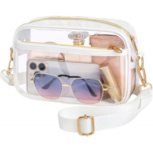 RFCBC-Sac à Bandoulière Transparent, Petit Sac Bandoulière Transparent Femme Mini Pochette Téléphone Portable avec Sangles Réglables pour Stade Voyage Plage - Neuf