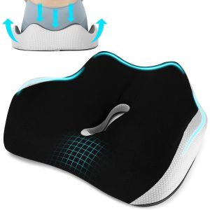 Yemaesre-Coussin Orthopédique En Mousse À Mémoire De Forme - Ergonomique - Favor La Circulation Sanguine Et Soulage Le Coccyx - Pour Le Bureau, La Maison, La Voiture - Noir - Neuf