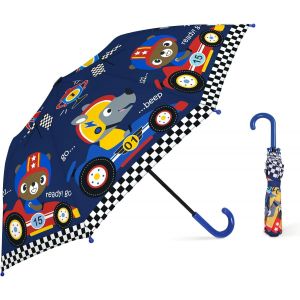 Parapluie Enfant Avec Housse, Coupe-Vent Et Durable Parapluie Pour Filles Gar&ccedil;ons, Facile &Agrave; Transporter Parapluie Pliant Enfant, Parapluie Canne Avec Un Motif Mignon (F&ecirc;te Des Animaux) - Neuf