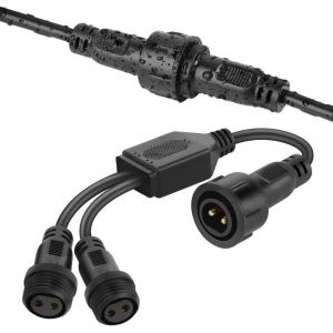 Connecteur Guirlande Lumineuse Noel, 2 en 1 Prolongateur &Eacute;tanche Connecteurs, Connecteur 2 Broches Etanche IP65 avec Connecteurs M&acirc;le et Femelle, pour Sapin Lumineuse,Guirlande Lumineuse. - Neuf