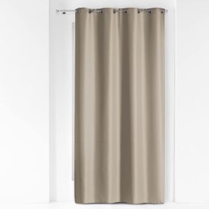Rideau A Oeillets 140 X 260 Cm Polyester Uni Essentiel Lin - Neuf