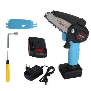 HJLIAN Tronconneuse electrique sans fil de 4 pouces, grande ouverture, outil de jardin rechargeable, prise UE 100-240 V - Neuf