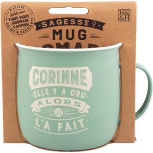 Eryi-- Mug À Thé Et Café Personnalisé Corinne - Cadeau Pour Femme, Turquoise - Neuf