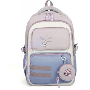 Sac à Dos Fille Primaire,2025 Cartable Enfant Scolaire,Sac Ecole Fille Collège pour CP CE CM 8 à 12 ans,25L-Violet - Neuf
