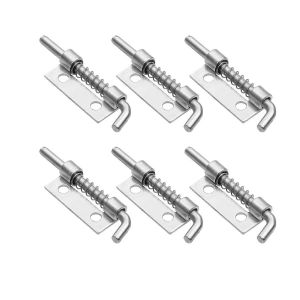 6 pcs loquet de porte,serrure de porte de hangar,boulon en acier inoxydable 304,serrure &agrave; ressort galvanis&eacute;e,pour salle de bain - Neuf