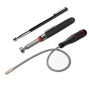 KALANKA-Ramassage Magn&eacute;tique Flexible, 3PCS Kit d'Outils Magn&eacute;tiques T&eacute;lescopiques 1,5 LB 3 LB 5 LB Aimant Mecanique Auto Tige Aimant&eacute;e pour R&eacute;cup&eacute;rer Petites Pi&egrave;ces, Cl&eacute;s et Pi&egrave;ces Automobiles - Neuf
