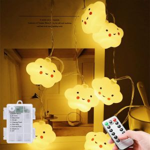 JGD-Guirlande lumineuse nuages pour chambre d'enfant, &agrave; batterie, avec minuterie et t&eacute;l&eacute;commande, 3 m, 8 modes, 20 LED, lumi&egrave;res d&eacute;coratives pour chambre &agrave; coucher, mariage, No&euml;l - Neuf