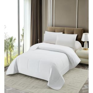 Ulteronixshop-Couette &Eacute;t&eacute; 280x240 pour lit 2 Personnes. Anti-acariens. Edredon Toutes Les Saisons L&eacute;g&egrave;re Blanc Garnissage 125 g/m&sup2;. Fibre de Qualit&eacute; 3D. Lavable en Machine - Fresh - Neuf