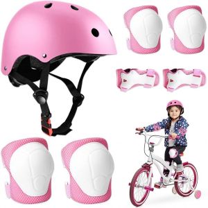 Subzonal-Protection Roller Enfant, 5 In 1 Casque V&eacute;lo Enfant Set De Protection Pour Gar&ccedil;ons Filles Prot&egrave;ge-Poignet Genouill&egrave;re Pour Roller Skateboard V&eacute;lo Trottinette 3 &Agrave; 11 Ans - Neuf